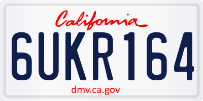 CA license plate 6UKR164