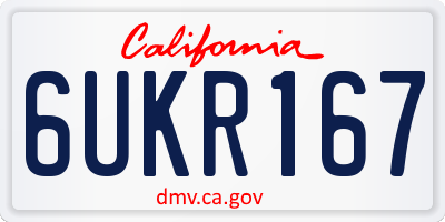 CA license plate 6UKR167