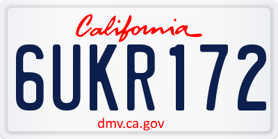 CA license plate 6UKR172