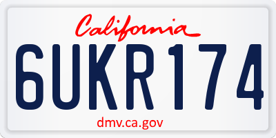 CA license plate 6UKR174