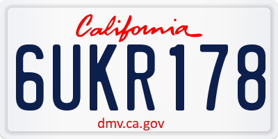 CA license plate 6UKR178