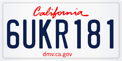 CA license plate 6UKR181