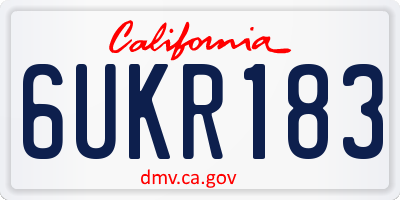 CA license plate 6UKR183