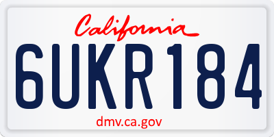 CA license plate 6UKR184