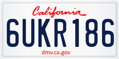 CA license plate 6UKR186