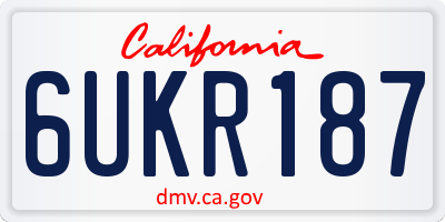 CA license plate 6UKR187