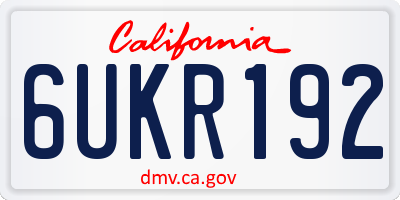 CA license plate 6UKR192