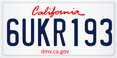 CA license plate 6UKR193