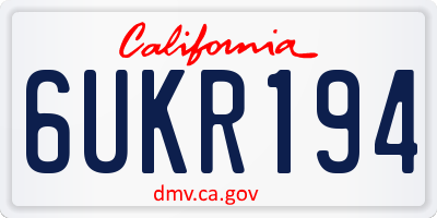 CA license plate 6UKR194