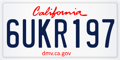 CA license plate 6UKR197