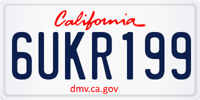 CA license plate 6UKR199
