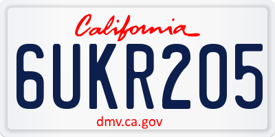 CA license plate 6UKR205