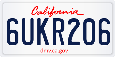 CA license plate 6UKR206