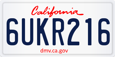 CA license plate 6UKR216