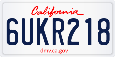 CA license plate 6UKR218