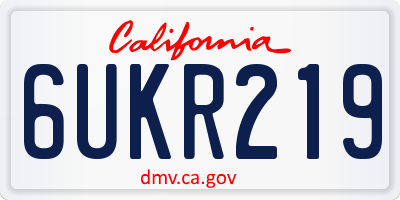 CA license plate 6UKR219
