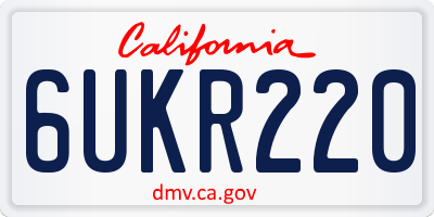 CA license plate 6UKR220