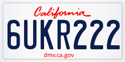 CA license plate 6UKR222