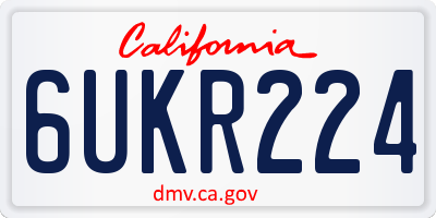 CA license plate 6UKR224