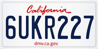CA license plate 6UKR227