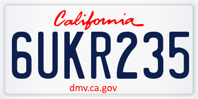 CA license plate 6UKR235