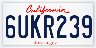 CA license plate 6UKR239