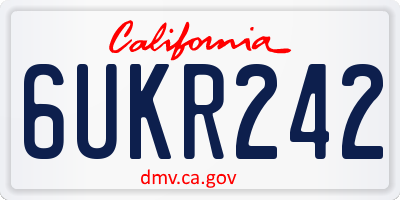 CA license plate 6UKR242