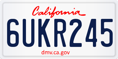 CA license plate 6UKR245