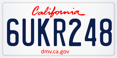 CA license plate 6UKR248