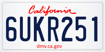 CA license plate 6UKR251