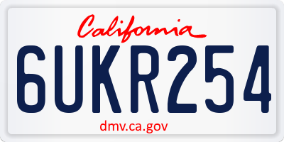 CA license plate 6UKR254