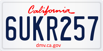 CA license plate 6UKR257