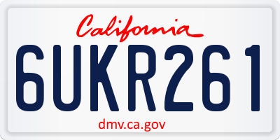 CA license plate 6UKR261