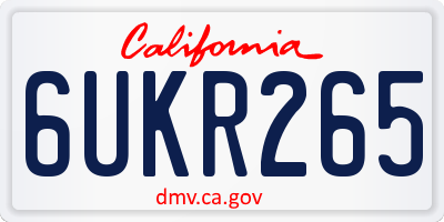 CA license plate 6UKR265