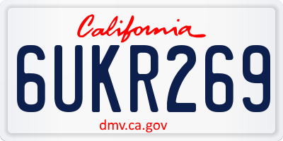 CA license plate 6UKR269