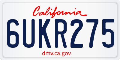 CA license plate 6UKR275