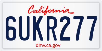 CA license plate 6UKR277