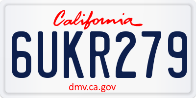CA license plate 6UKR279