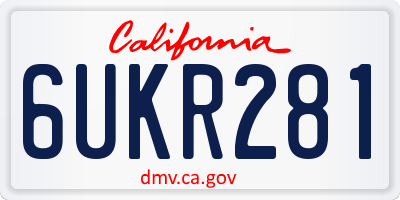 CA license plate 6UKR281