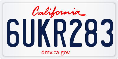 CA license plate 6UKR283