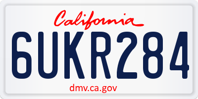CA license plate 6UKR284