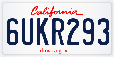 CA license plate 6UKR293