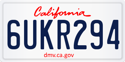 CA license plate 6UKR294