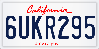 CA license plate 6UKR295