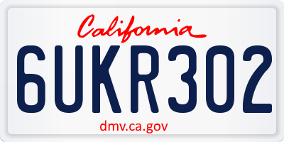 CA license plate 6UKR302