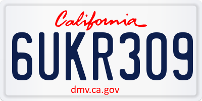 CA license plate 6UKR309