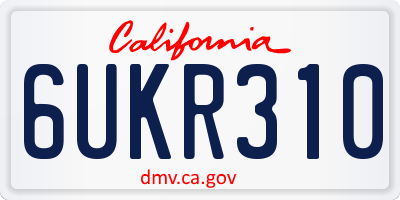 CA license plate 6UKR310