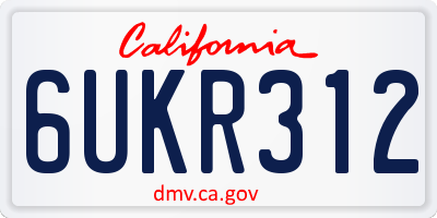 CA license plate 6UKR312