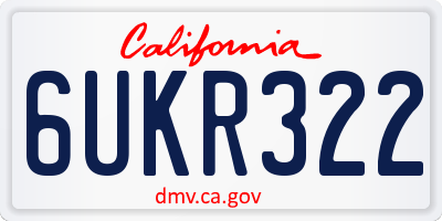 CA license plate 6UKR322