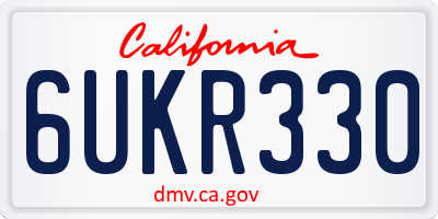CA license plate 6UKR330